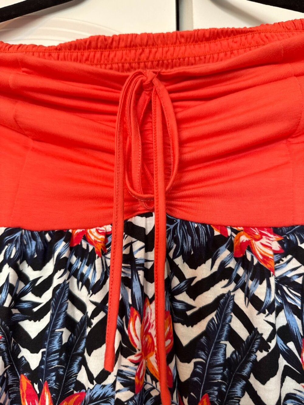 Ripzone Strapless Tropical Print Dress | Coral Floral Hi-Low Hem - Picture 3 of 6
